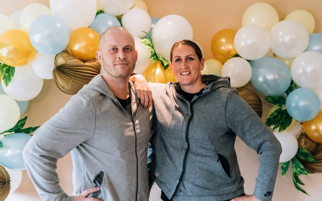 Chris Cayford & Chrissy Benz at signing day of the Forward Foundation